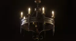 Gothic Chandelier game model Low-poly  3D model