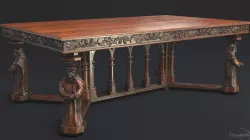 Gothic Table game model Low-poly  3D model