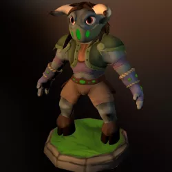 Hand Painted Bull Low-poly  3D model