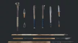 Improvised Weapons and Crafting Materials Low-poly  3D model