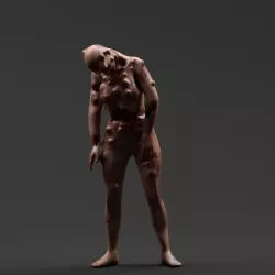 Infected Woman Zombie Character - Rigged - Textured Low-poly  3D model