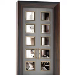 Interior sliding doors with mirror Vray Corona 3D model