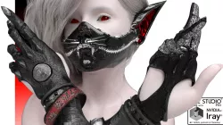 Kotomask glove  Low-poly  3D model