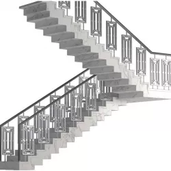 Ladder from metal and marble 3D model