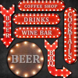 Lighted Metal sign 1 3D model
