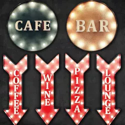 Lighted Metal sign 5 3D model