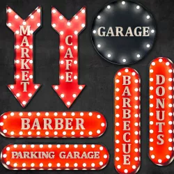 Lighted Metal sign 6 3D model