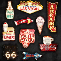 Lighted Metal sign 7 3D model