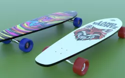 Longboard Skateboard 3D model