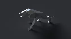 low-poly 3D printer model wolf Low-poly  3D model