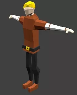 Low Poly Blonde Human Low-poly  3D model