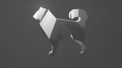 Low poly dog 3D model