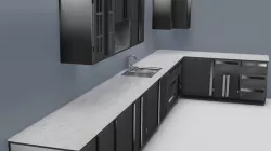 Low Poly Kitchen Grey Low-poly  3D model