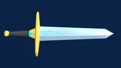  Low poly stylized fantasy runic sword 3D model Low-poly  3D model