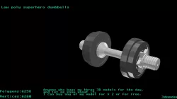 Low poly superhero dumbbells Low-poly  3D model