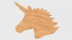 Low Poly Unicorn Wooden Head Silhouette Decorative Object Low-poly  3D model