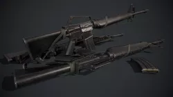 M16A1 Low-poly  3D model