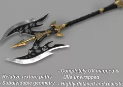 Medieval Axe Melee Weapon 3D model