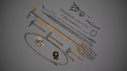 Medieval Tools Set Low-poly  3D model