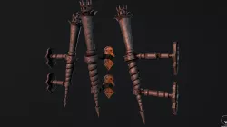 Medieval Torch Low-poly  3D model