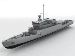  Meko 140 Corvette Military Frigate Ship Low-poly  3D model