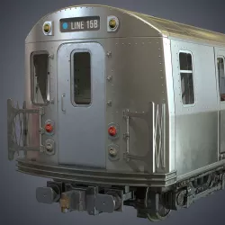 Metro subway train Low-poly  3D model