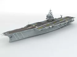Military Aircraft Carrier Ship CVN 65 WWII Low-poly  3D model