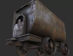 Mining Cart Low-poly  3D model
