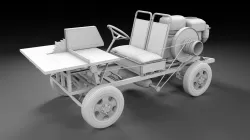 Mobile wood sawmill concept PBR 3D model