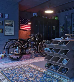motorcycle equipment shop 3D model