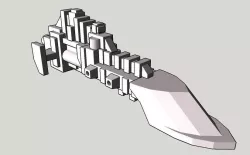 Nave civil imperial 40k Recortable 3D model