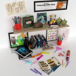 Office decorative set 3D model