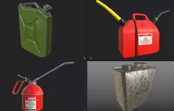 Oil Canisters PBR Pack 3D Model Collection