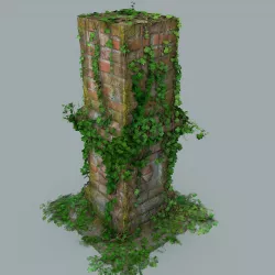 Old pillar  Low-poly  3D model