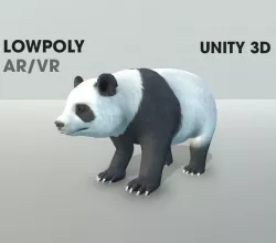 Panda Lowpoly AR VR Fully Rigged Animated Low-poly  3D model