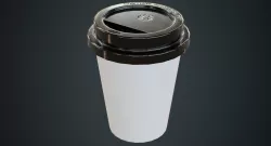 Paper Coffee Cup 1A Low-poly  3D model
