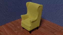 PBR Armchair low poly game ready 3d model Low-poly  3D model