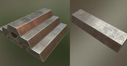 PBR Iron Ingot Stacked and Single  Low-poly  3D model
