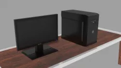 PC 3D Model with CPU Low-poly  3D model