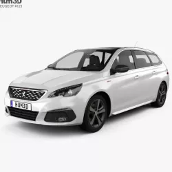 Peugeot 308 SW GT Line 2017 3D model