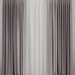 Pink curtains with tulle 3D model
