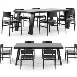 PORRO Minimo Light Table and Neve Chairs 3D model
