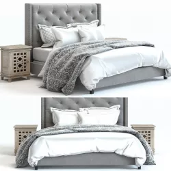 Pottery Barn - Harper Bed and Luella Nighstand 3D model