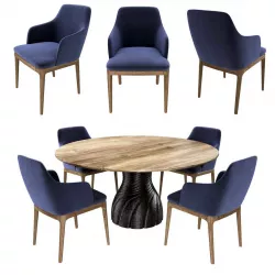 Riva 1920 pandanus table and cloe arm chair 3d model 3D model