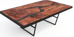 River Coffee Table Walnut Low-poly  3D model