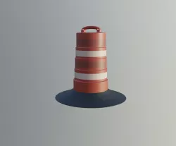 Road Barrel 3D model