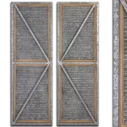 Rustic Iron and Wood Barn Interior Door 3D model