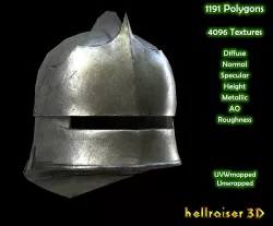 Sallet - Helmet - PBR - Textured Low-poly  3D model