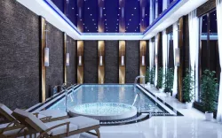 Scene of the pool along with a jacuzzi Low-poly  3D model