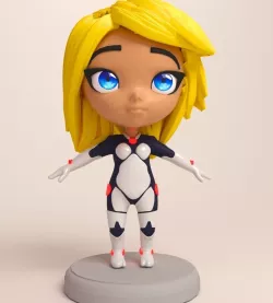 Sci-fi girl character rigged 3D model